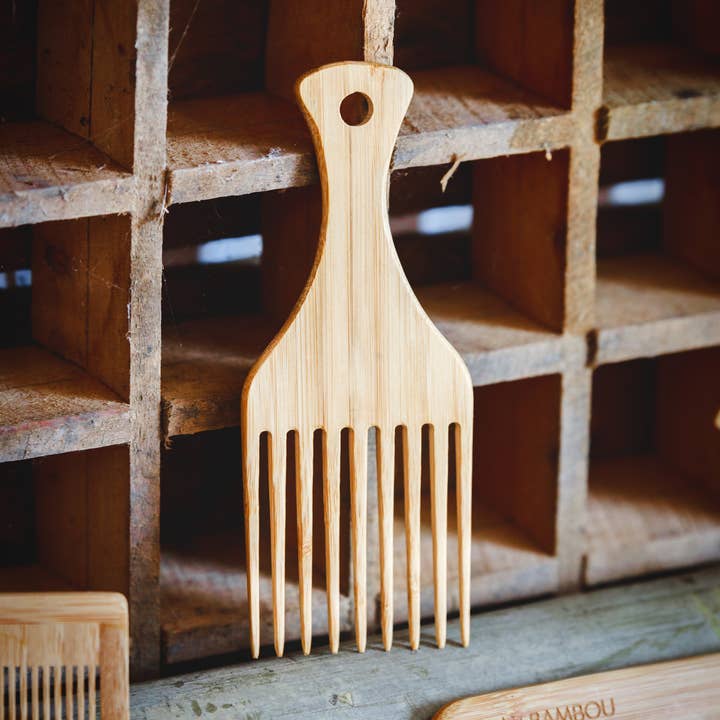 cap bambou - Wholesale Hair Brush/Comb - Afro bamboo comb1