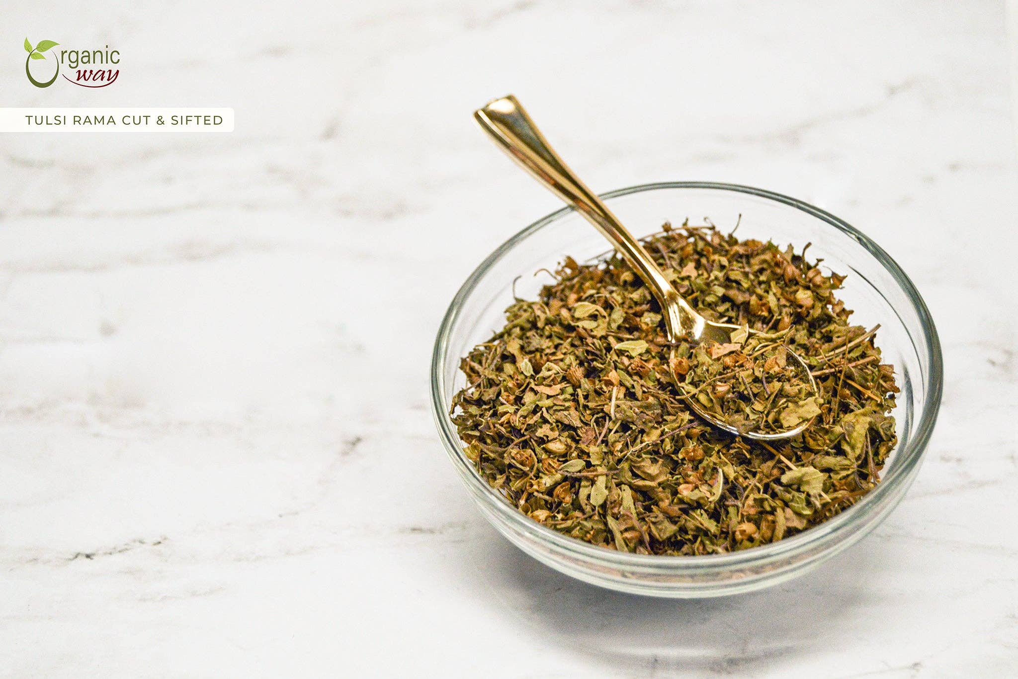 Organic Way LLC - Vente Thé en vrac - Tulsi/Basilic Sacré (Rama) Coupé & Tamisé (Ocimum tenuiflorum) - Thé aux Herbes | Certifié USDA & Casher | Végétalien, Non OGM & Sans Gluten | Sac Refermable | 100% Brut d'Inde2