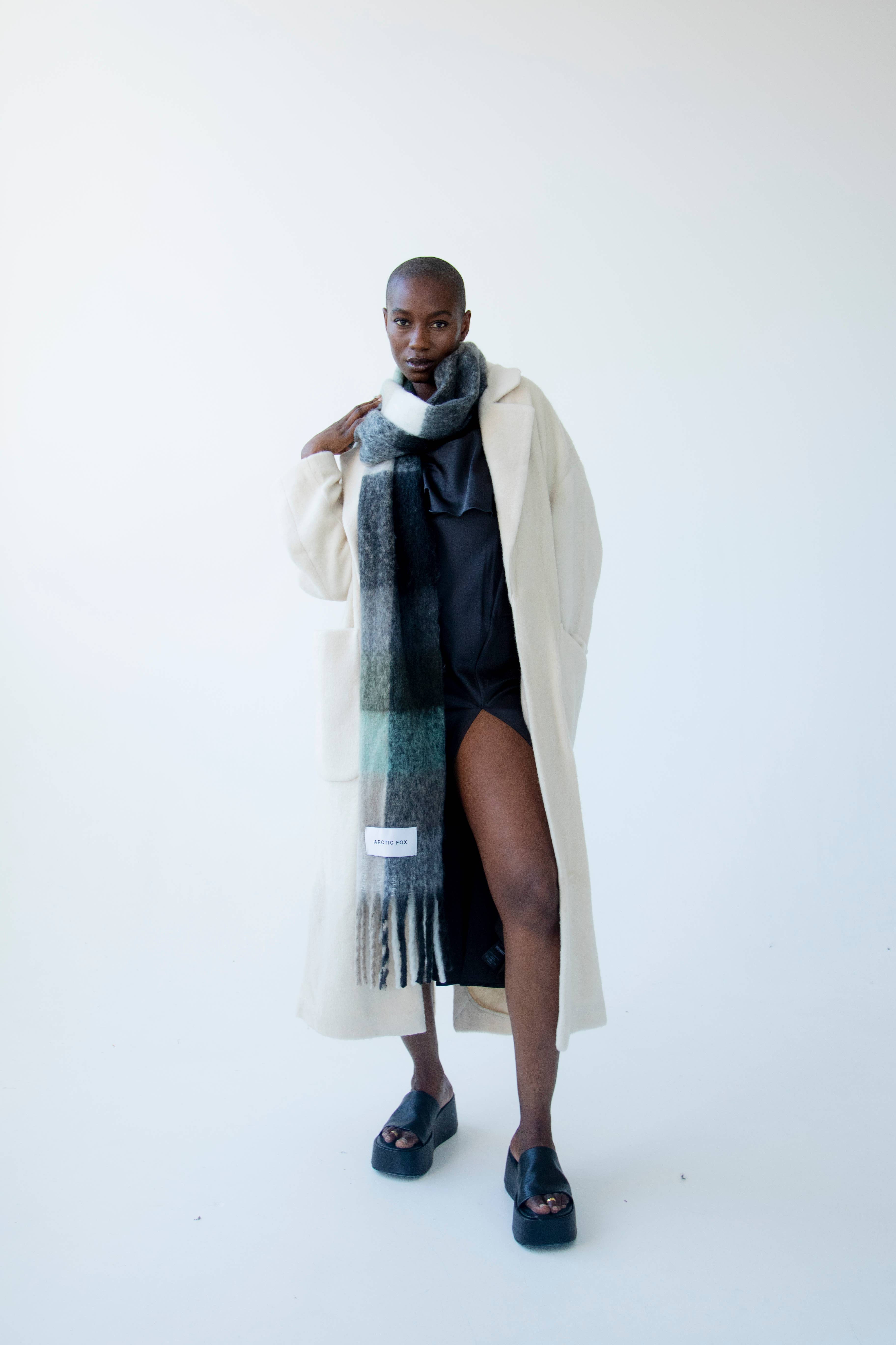 Arctic Fox & Co. - North America - Wholesale Scarf - Women's - The Reykjavik Scarf - 100% Recycled - Black Check6