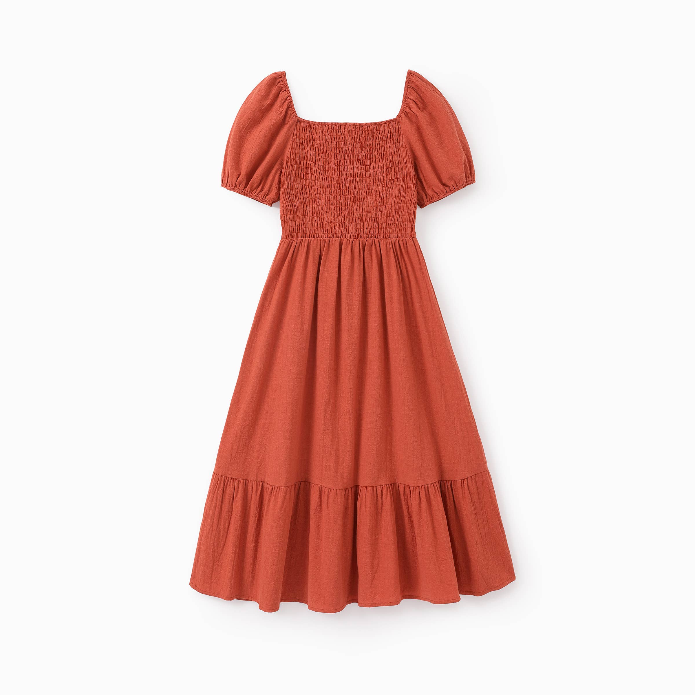 Orange Family Matching Plaid Shirt or Shirred Bodice Tiered Dress for wholesale on Faire3