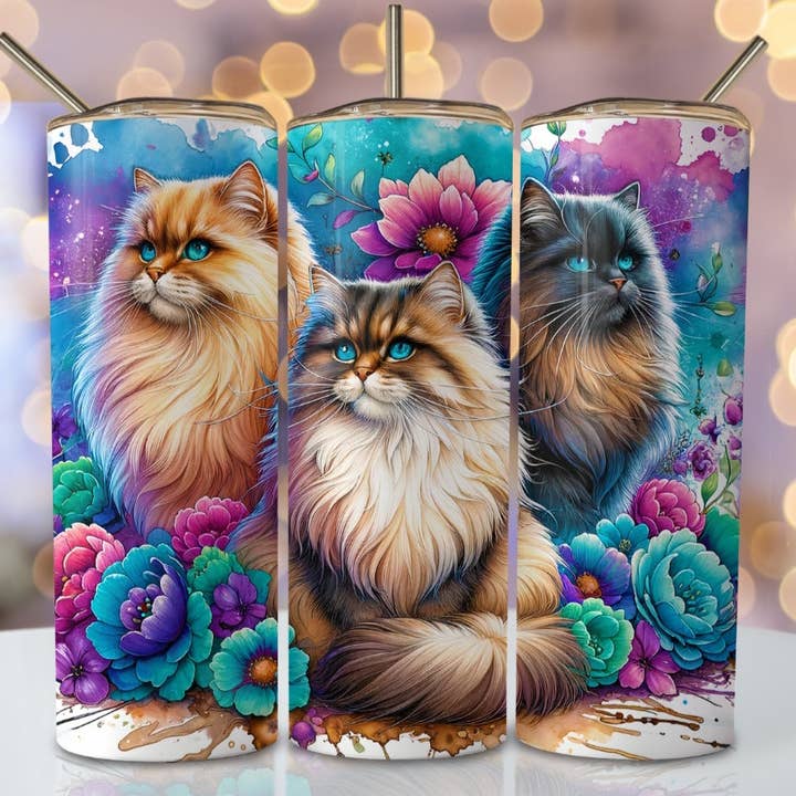 Majestic Kitty Trio 20oz Tumbler for wholesale by Knotted Gypsy Designs
