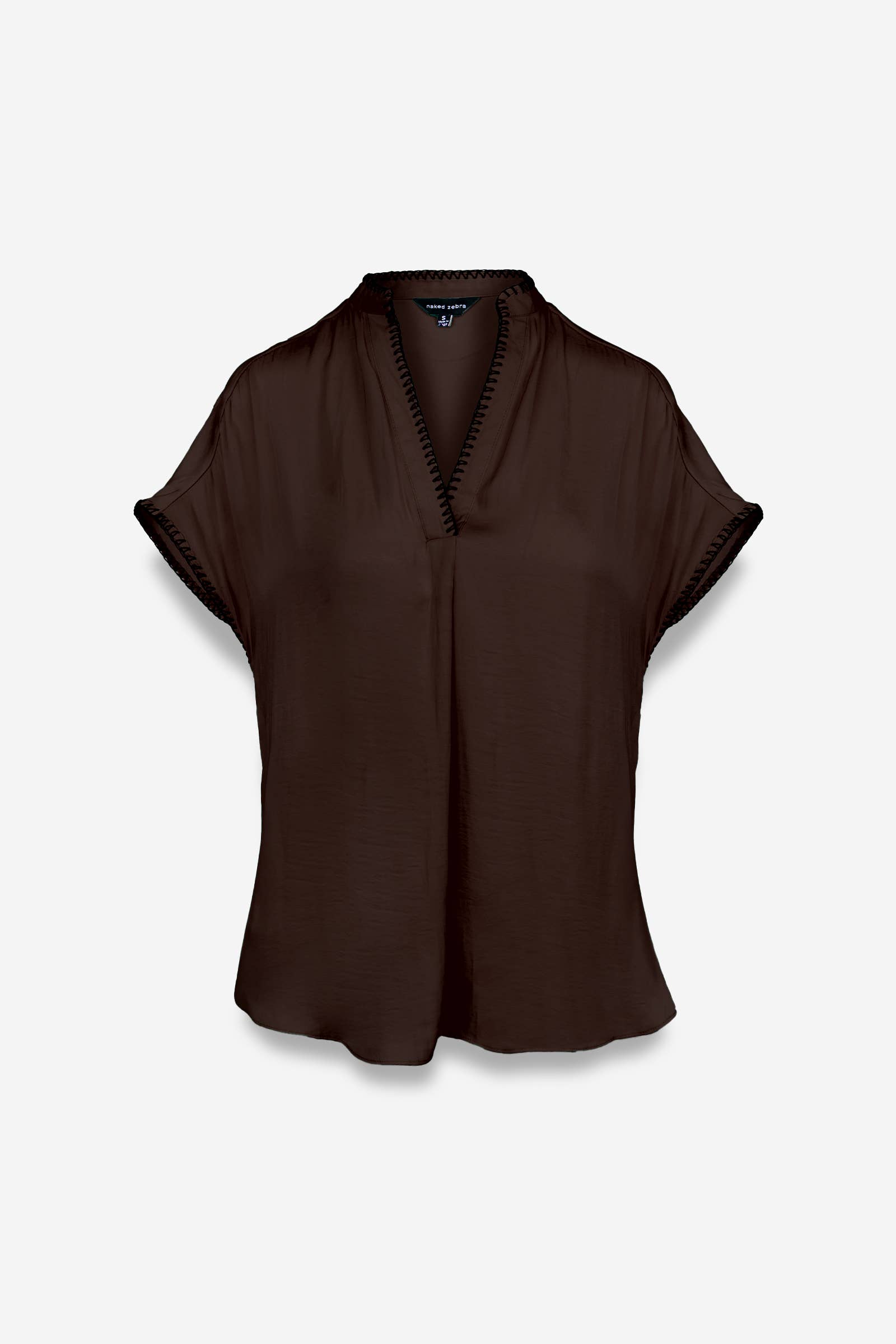 Naked Zebra - Venta al por mayor Blusa - Mujer - Blusa regular con hombros caídos y pespunte.24