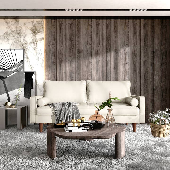 Sofa - Andrei II - Square Arm Faux Leather Upholstery for wholesale by Coosy Home