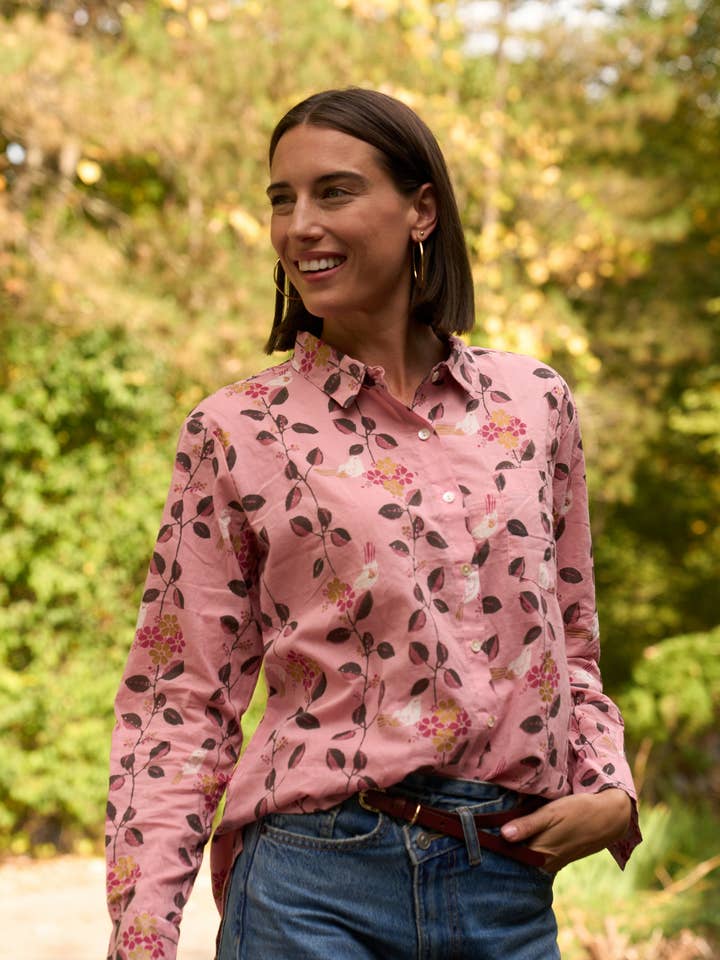 Good Boyfriend Shirt - Birdie On A Vine Blush for wholesale by and for Good