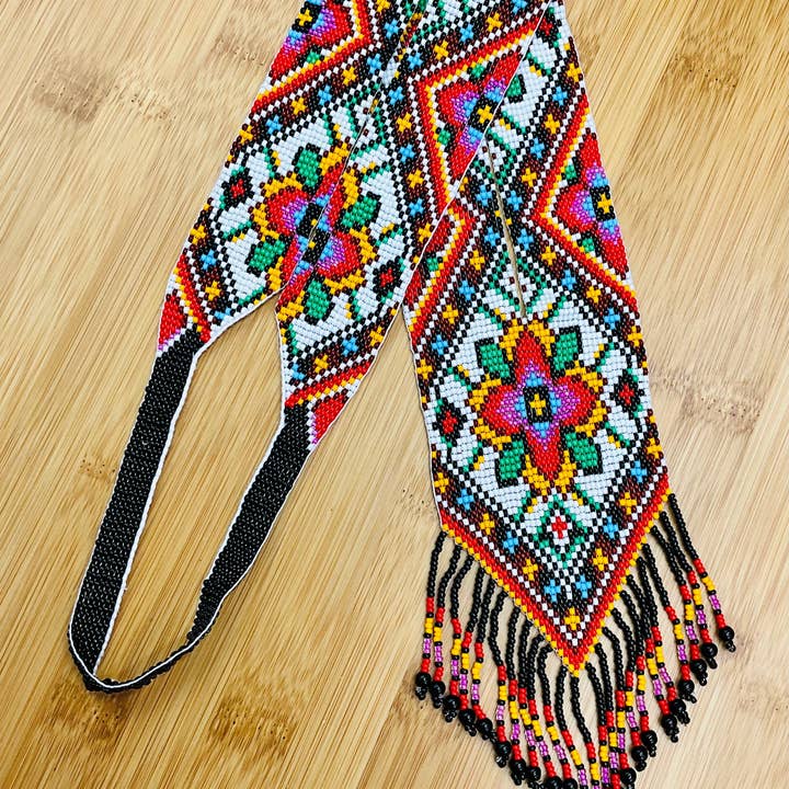 BEADS CORNER - Wholesale Beaded/Pearl Necklace - Native Tribal Style Long Statement Beaded Necklace for Women Y Shape3