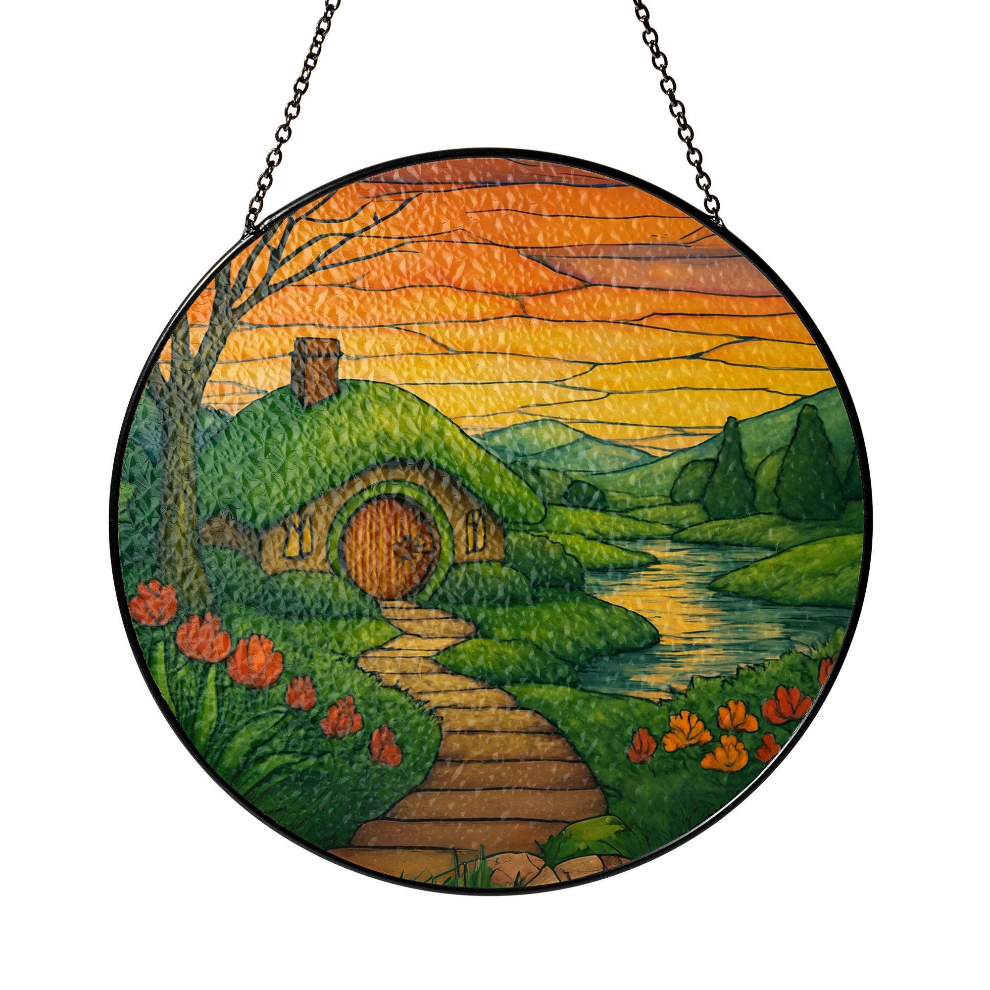 NVC Ecommerce LLC - Wholesale Suncatcher - The Shire Stained Glass Suncatcher, Hobbit House Decor0
