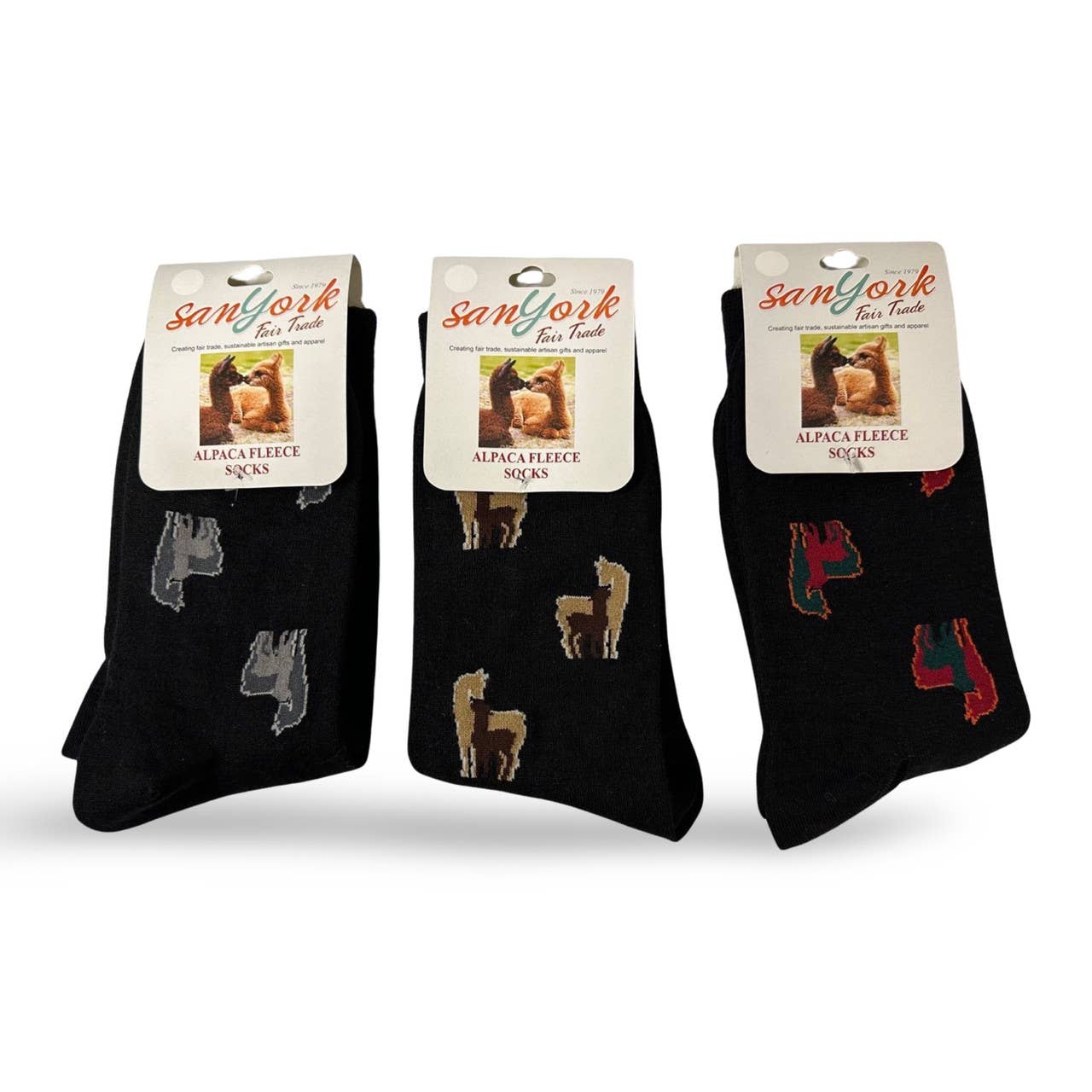 Sanyork Fair Trade - Vente Chaussettes – unisexe - Chaussettes mi-mollet très douces en bébé alpaga Dam avec motifs fins1