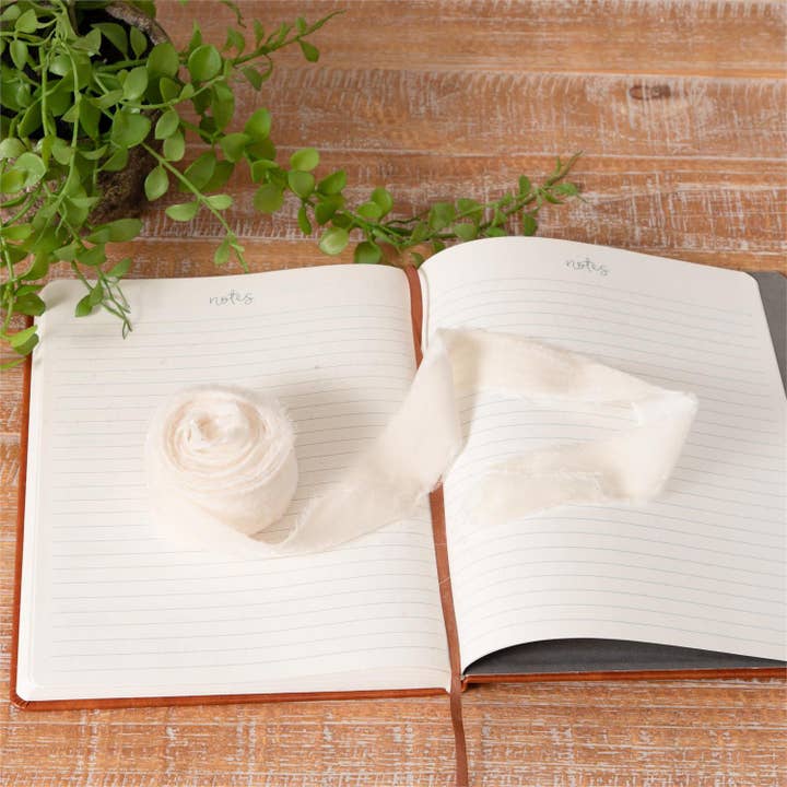 Audrey's Home & Gift - Wholesale Ribbon - Gift Wrapping - Cream Raw Edge Velvet Ribbon (PC)
