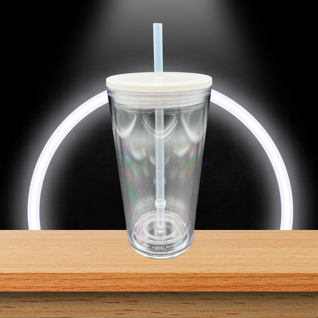 OMG Cups! - Wholesale Drinking Glass/Cup - Acrylic Double Wall Tumbler (16oz) - Clear Lid4