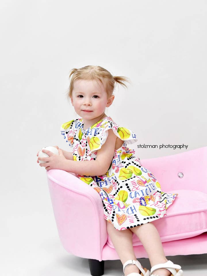 Softball Milk Silk Flutter Dress for wholesale by Great Lakes Kids Apparel