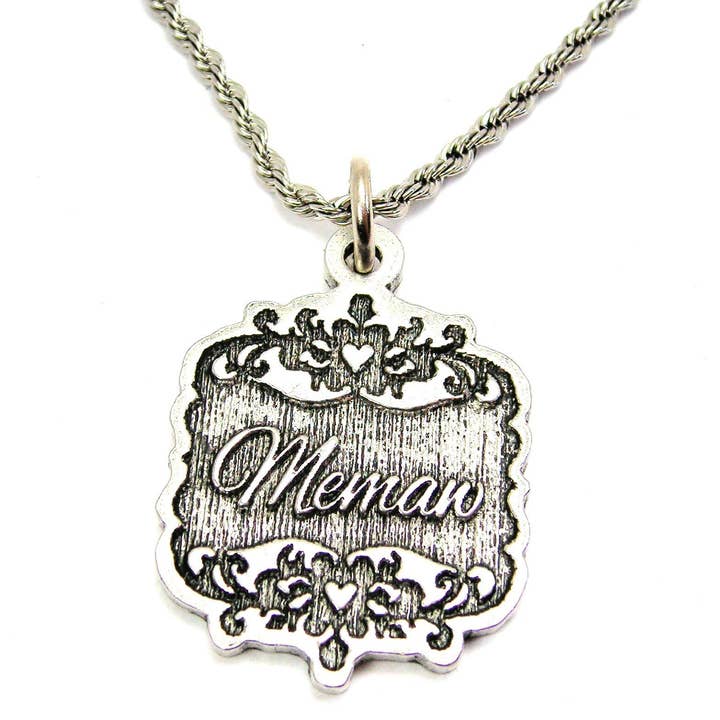Memaw Victorian Scroll Single Charm Necklace for wholesale by Chubby Chico Charms