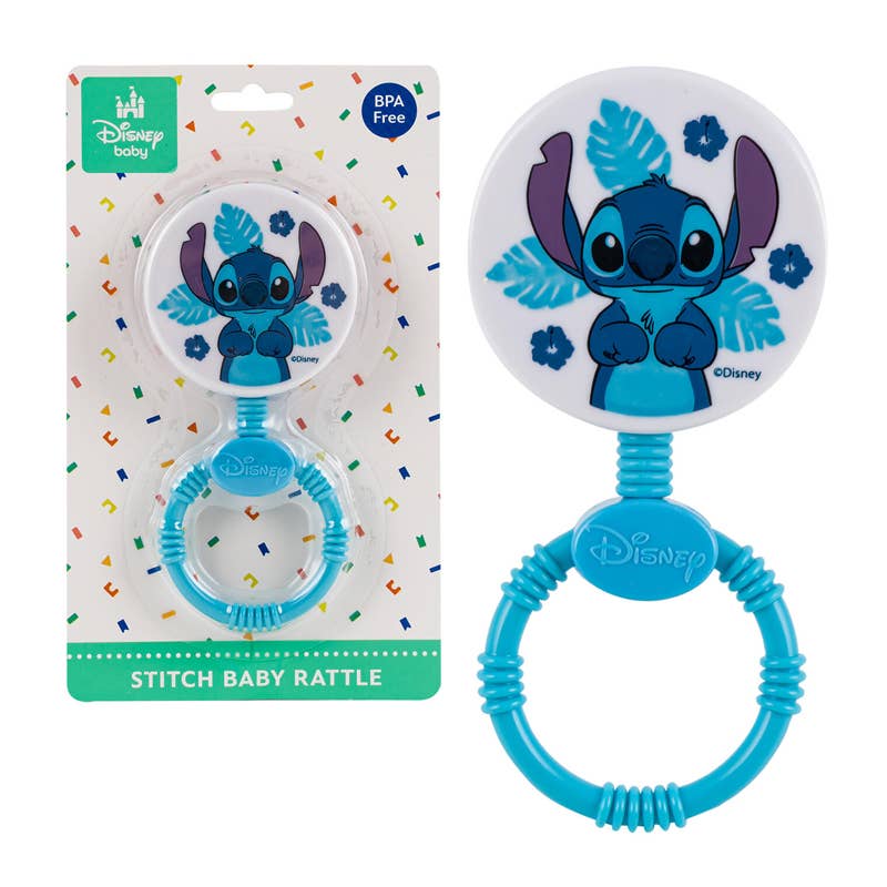Deluxe Import Trading - Vente Anneau de dentition sans clip – bébé - Hochet Bébé Stitch - 5,5'' - Facile à Saisir et Secouer0