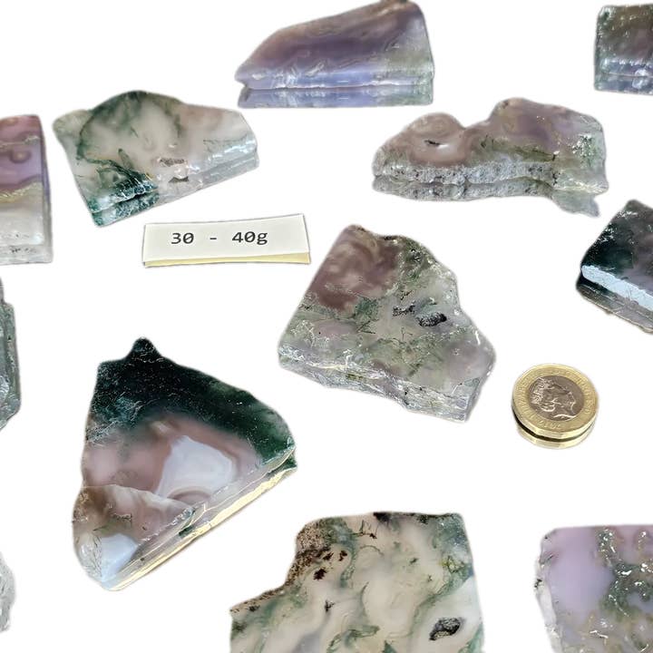 Distinction Crystals - Wholesale Spiritual Stone/Crystal - Purple Moss Agate Crystal Slices2
