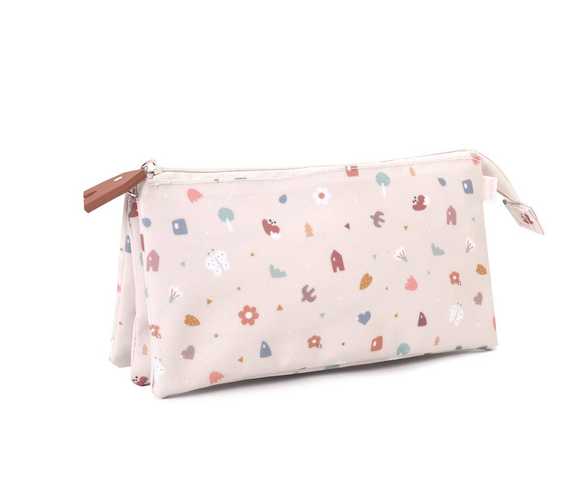 Tutete - Wholesale Pencil Case/Pouch - 3 Compartment Case Geometric Nature0