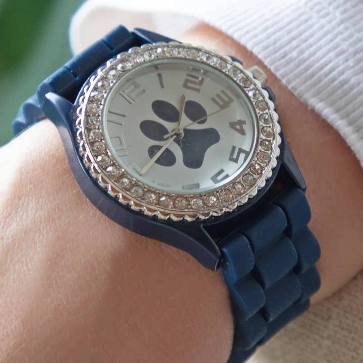 ShopTrendsNow - Vendita all'ingrosso Orologio da polso - Donna - Orologio in silicone con quadrante a forma di zampa con strass in zirconia cubica9