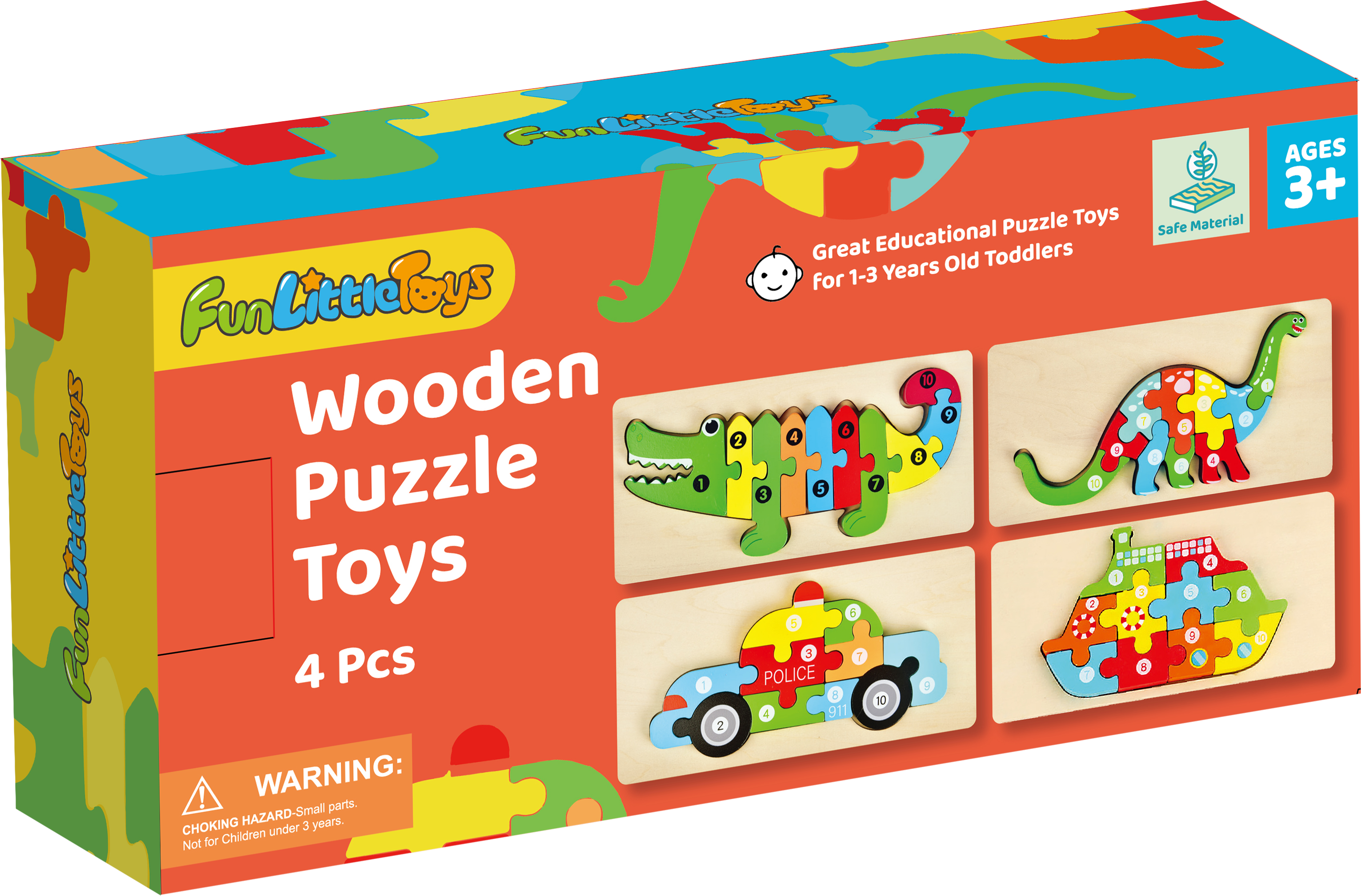 Articles Lot de 4 puzzles en bois pour les tout-petits de 2 à 4 ans en  vente B2B pour votre magasin