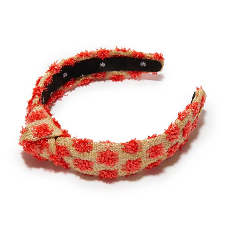 Lele Sadoughi – wholesale Fashion headband – women's – NATURAL MELON SLIM KNOTTED DOTTED RAFFIA HEADBAND