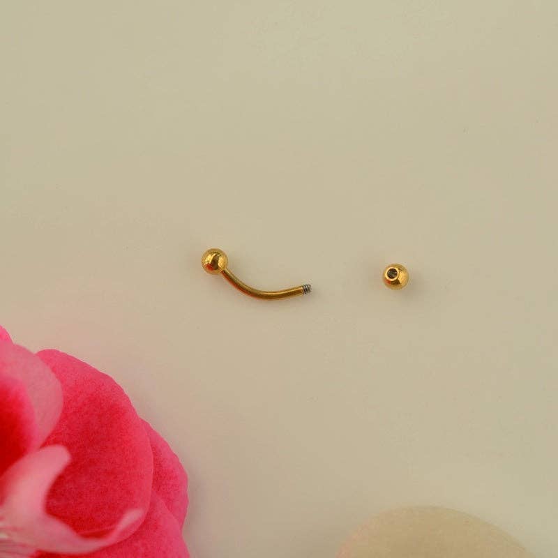 StockJWL - Wholesale Single Earring - Eyebrow Bar Piercing Curved Barbell Vertical Labret Piercing Rook Daith Cartilage Helix Tragus 6mm 8mm 10mm 12mm5