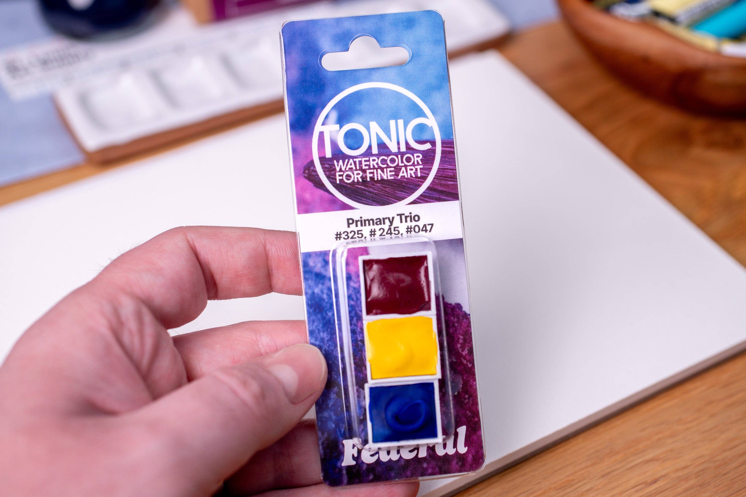 Federal Color - Wholesale Watercolor Paint - Tonic Watercolor Half Pans, Primary Trio5