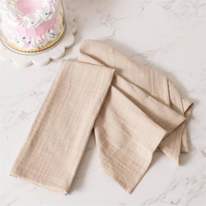 Napkin - Tan Double Weave (PK/12) for wholesale by Audrey's Home & Gift