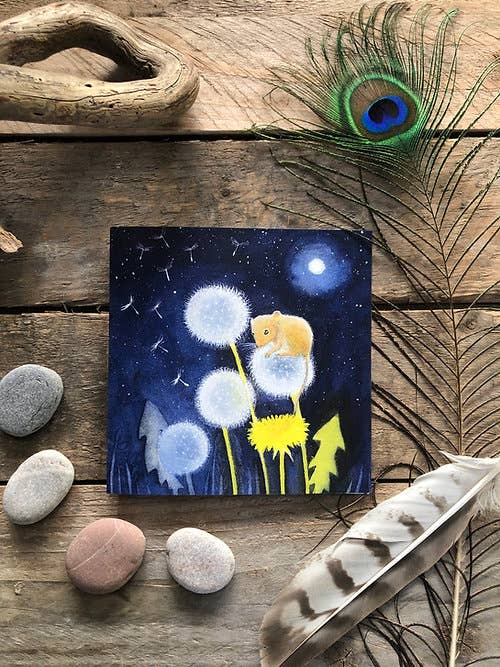 Dandelion Wishes Greetings Card for wholesale by Hannah Willow Art