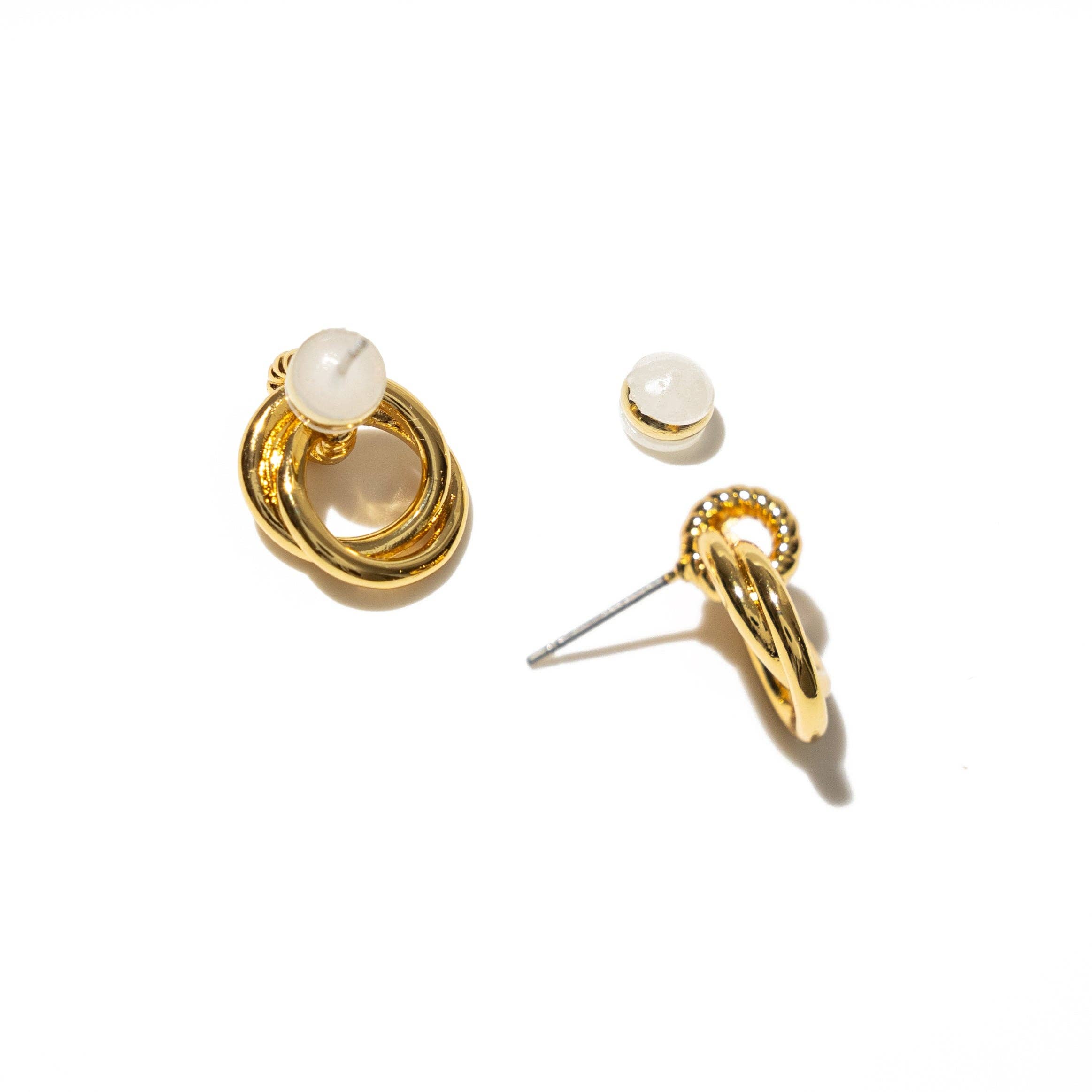 Brenda Grands Jewelry - Wholesale Stud/Post Earrings - 18k Gold Looped Duo Studs4