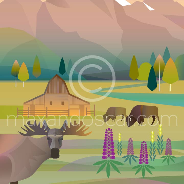 GRAND TETON NATIONAL PARK PRINT for wholesale by Max & Oscar