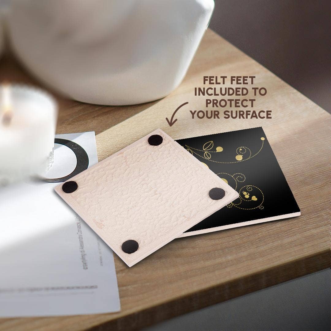 3dRose - Wholesale Coasters - 3dRose, Pretty Image Of Gold Heart and Flourish Illustration, Coaster3