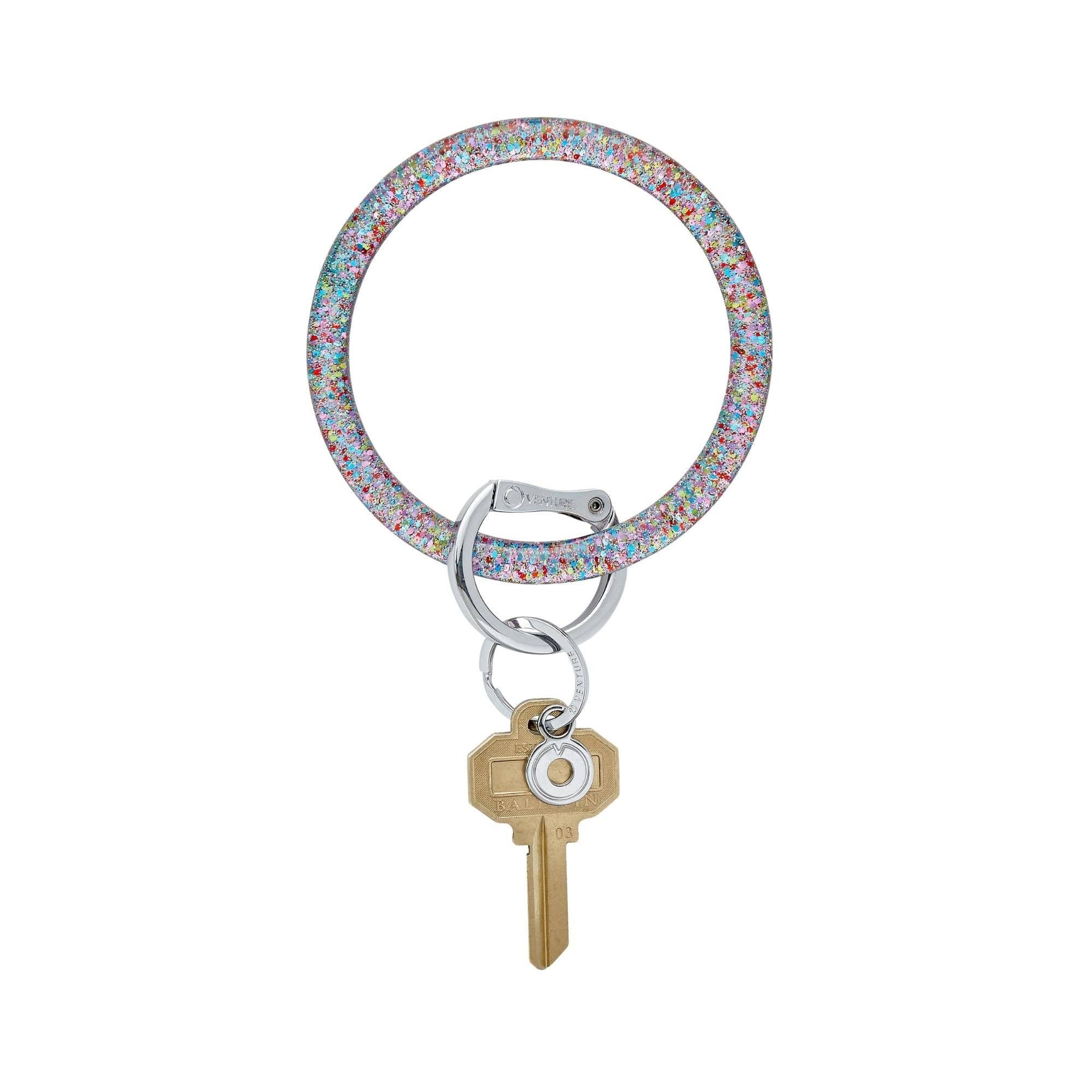 Resin Big O® Bracelet Keychain - Birthday Cake Sparkle for wholesale on Faire1