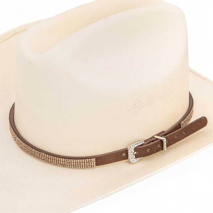 Crystal Leather Hat Belt for wholesale by Rope & Spurs