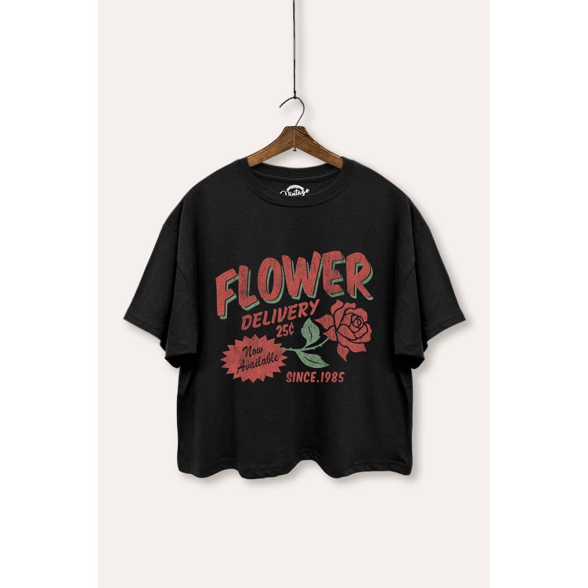 STARCHIS - Wholesale T-Shirt (Graphic) - Women's - FLOWER DELIVERY OVERSIZED BOXY GRAPHIC CROP TOP2
