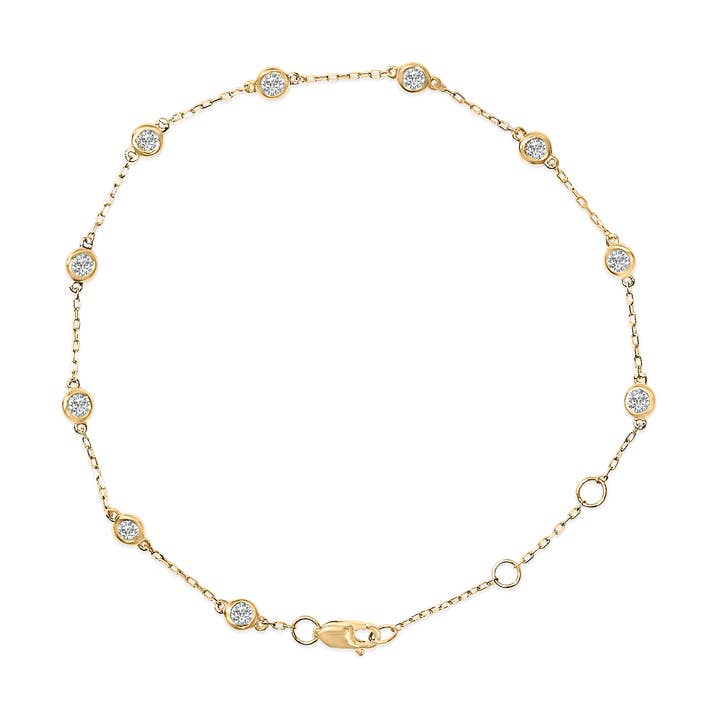 14K Guld 1/2 Ct Infattad Labodlad Diamant Armband med Stationer för wholesale av Infinite Jewels
