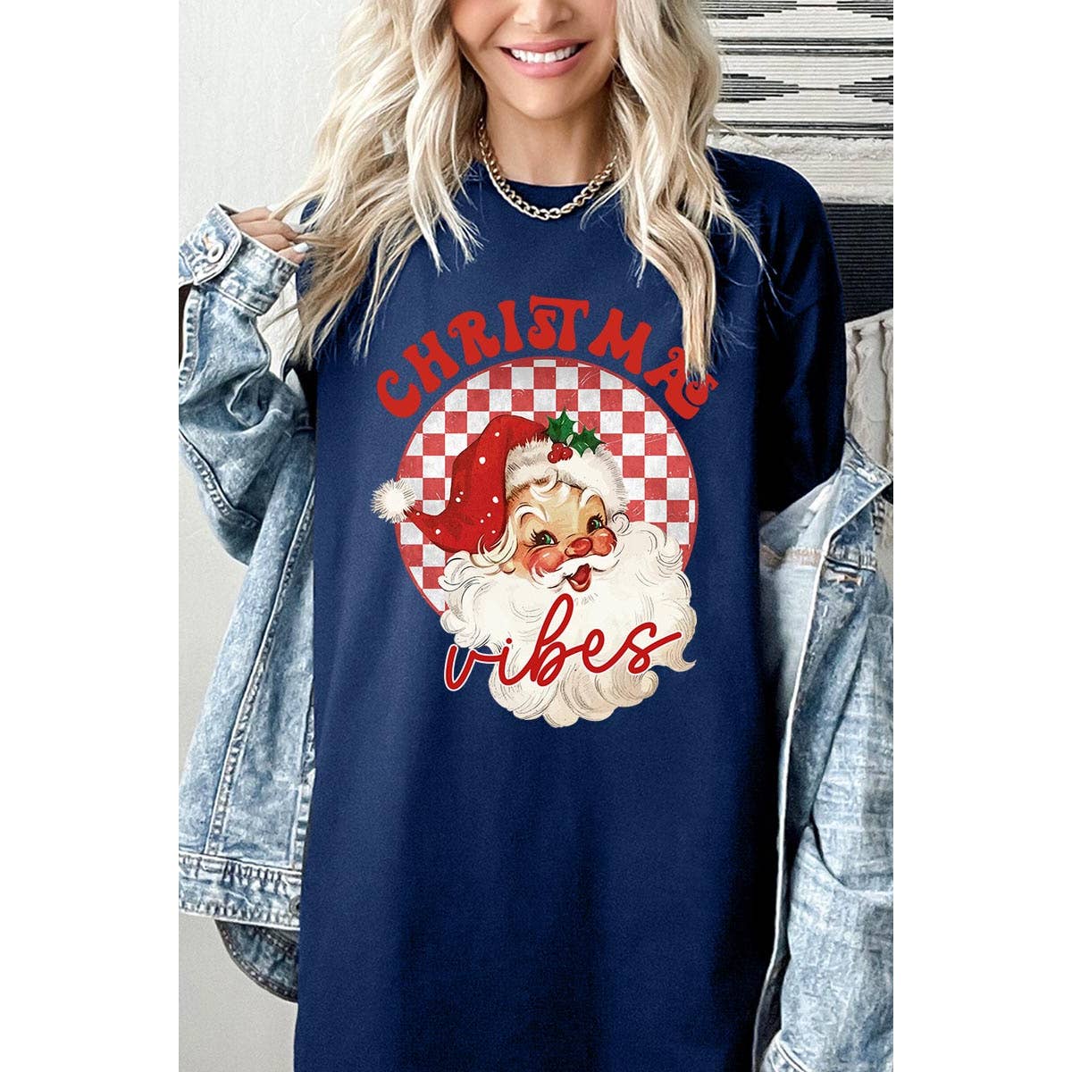 COLORBEAR – wholesale T-shirt (graphic) – women's – CHRISTMAS VIBES,SANTA CLAUS HEAVY COTTON UNISEX SHORT SLEEVE6