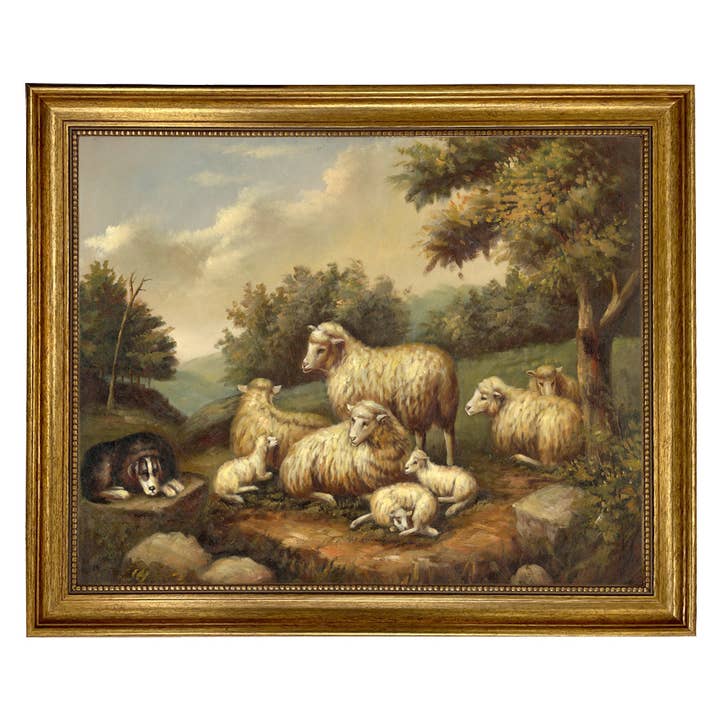 Madison Bay Co. - Historical Home Decor Reproductions - Wholesale Painting/drawing - Sheep in Landscape Framed Painting Print on Canvas3