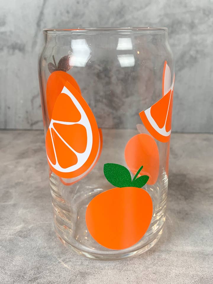 Orange Glas Cup 16 oz for engroshandel hos Ella Vanilla Creations