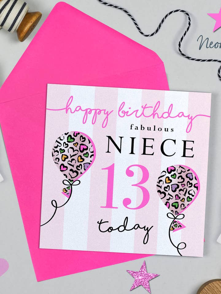 Leopard Love Balloon Niece 13 for wholesale by Michelle Fiedler Design
