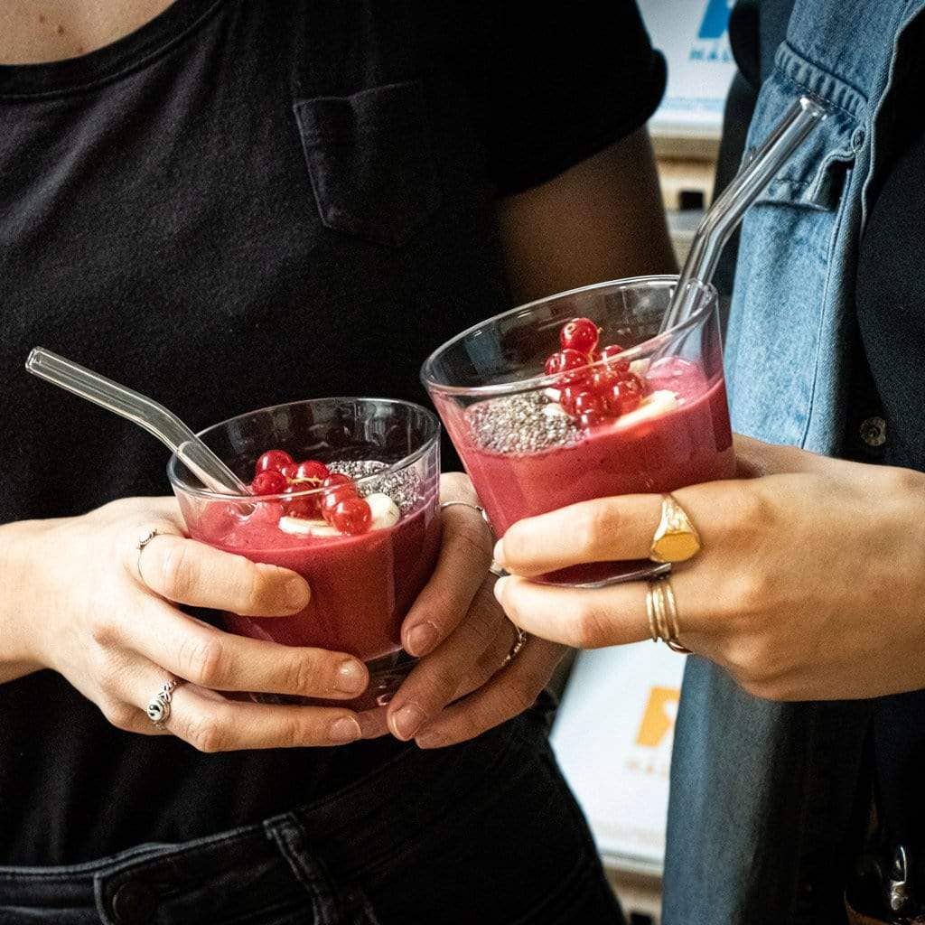 HALM Straws - Wholesale Drinking Straw - 6x 15cm (curved) glass straws5