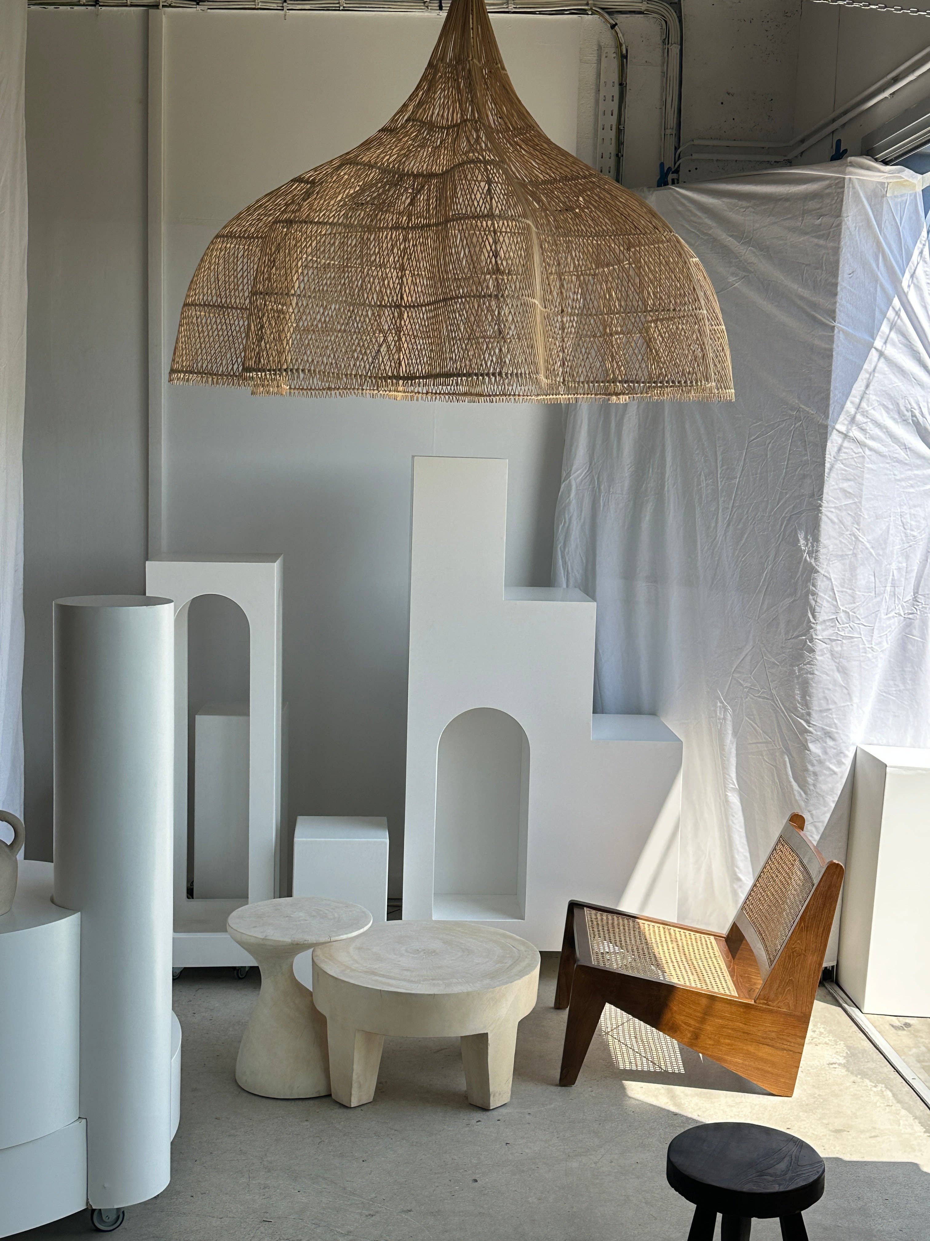 Office Objets - Wholesale Chandelier/Hanging Light - Immense rattan suspension in the shape of a flower, tulip, corolla H:1m; D:1m5037