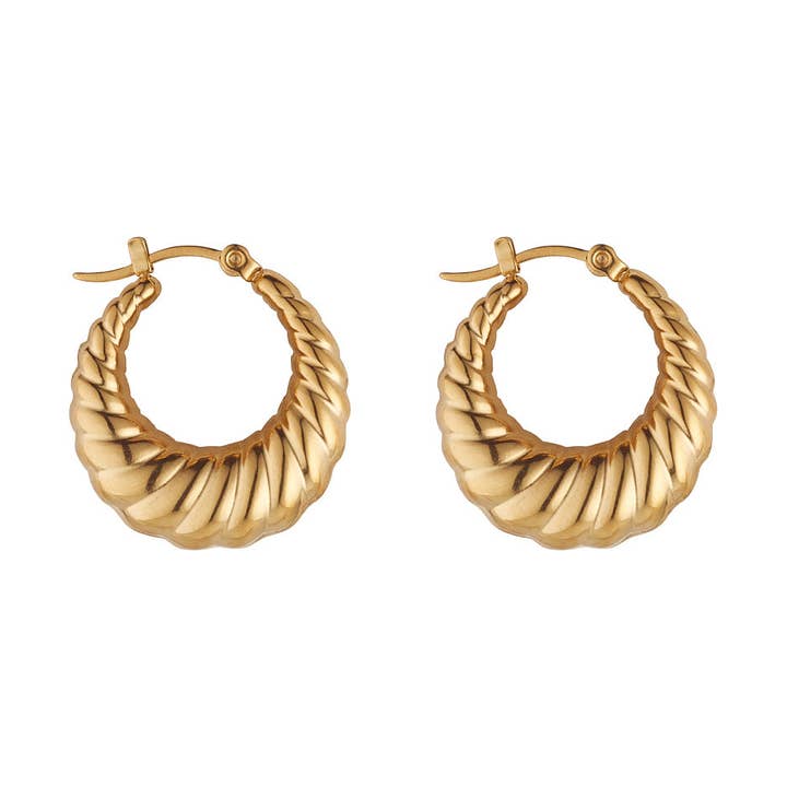 Aros Chunky de Salgueiros Ouro por atacado de Knight & Day Jewellery