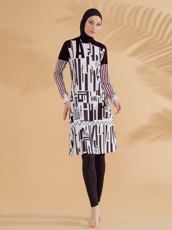 Marina Swimwear – wholesale Baddräkt - Dam – Lycra Svart Burkini Modest Badkläder M2302