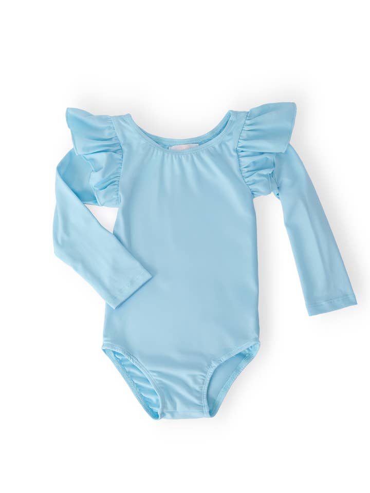 Bluebird L/S Flutter Sleeve Leotard for wholesale by Mila & Rose