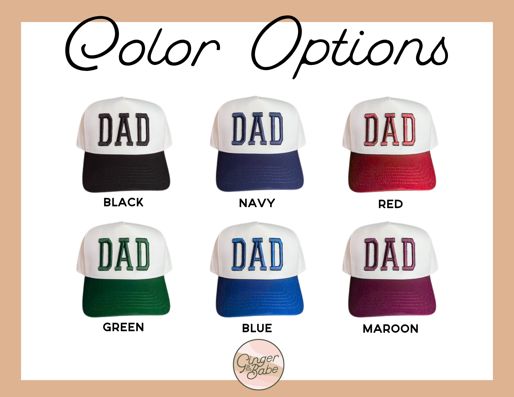 Ginger And Thread - Venta al por mayor Gorra trucker - Hombre - Gorra de Papá Bordada en Relieve, Regalo para el Día del Padre, Camionero de Lona0