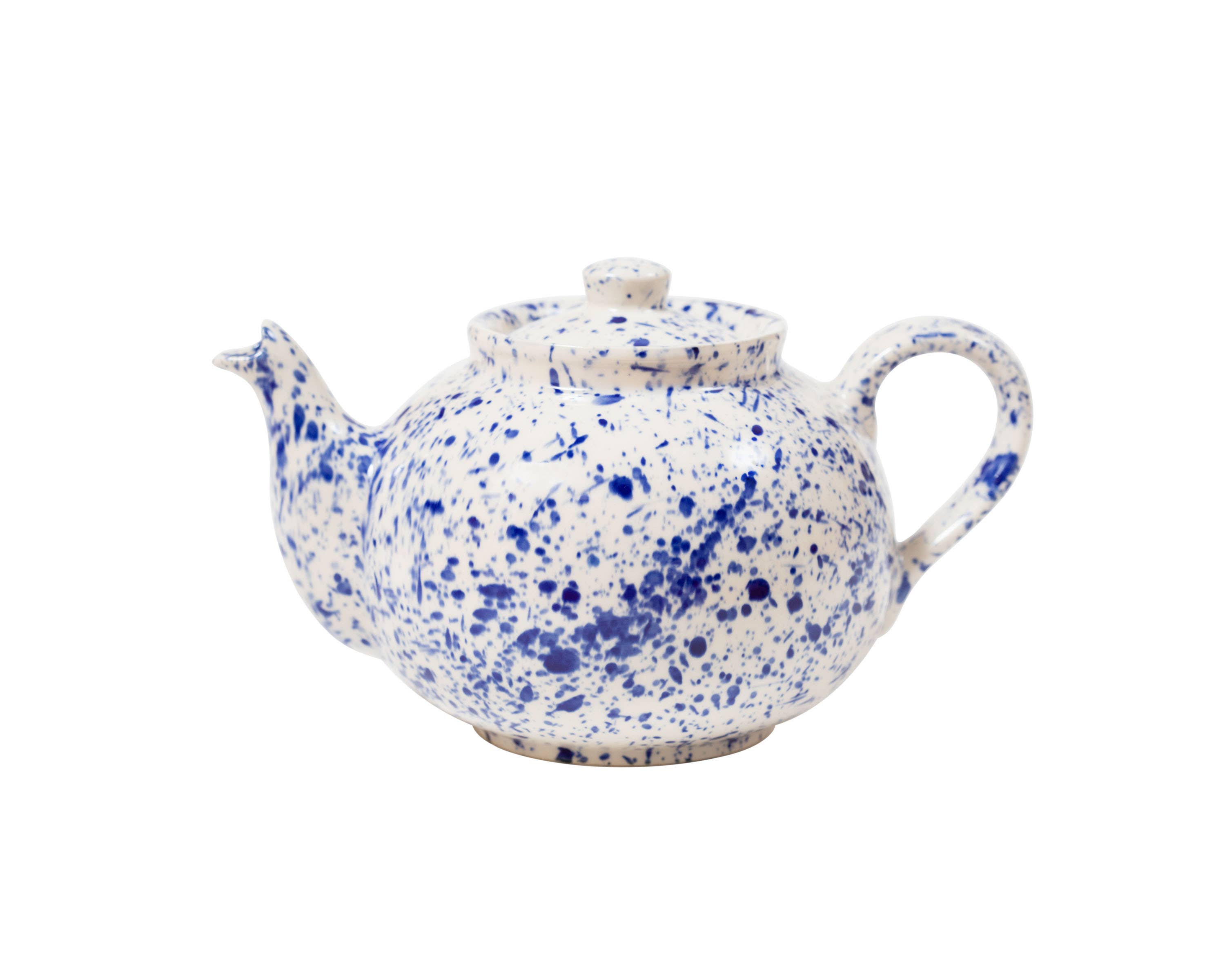 Ceramic Inspirations - Wholesale Tea Pot - Blue Splatter Medium Teapot Handmade