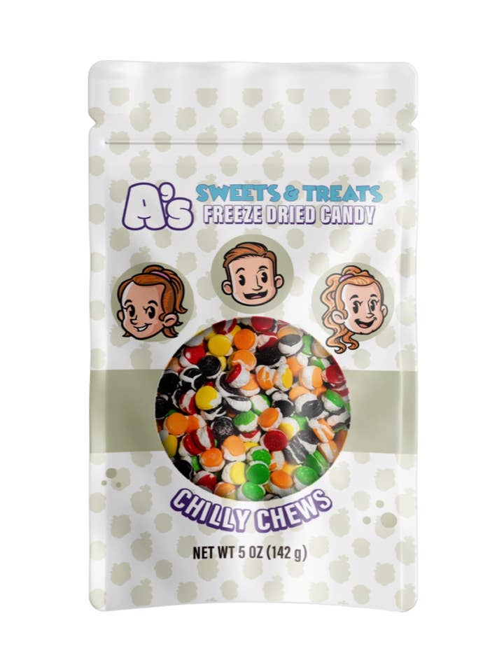 Chilly Chews 5oz Familienpackung für den Großhandel von A’s Sweets & Treats Freeze Dried Candy