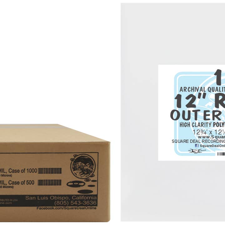 Square Deal Recordings & Supplies – wholesale Music accessory – 12" Record Outer Sleeves Extra Heavy Duty 4mil Thick Vinyl 2