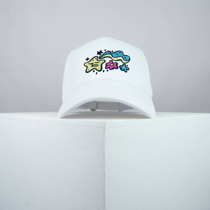 Hatty Hats Embroidery – wholesale Baseballkeps - Dam – Blommig Superstar keps - Happy Hippie Kollektion