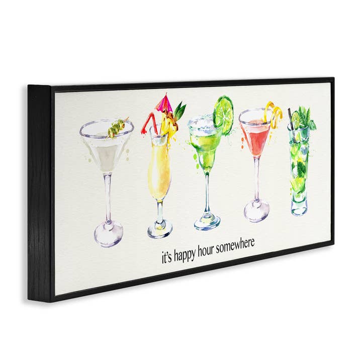 Stupell Industries - Wholesale Wall Sign - Happy Hour Somewhere Cocktails Framed Giclee1