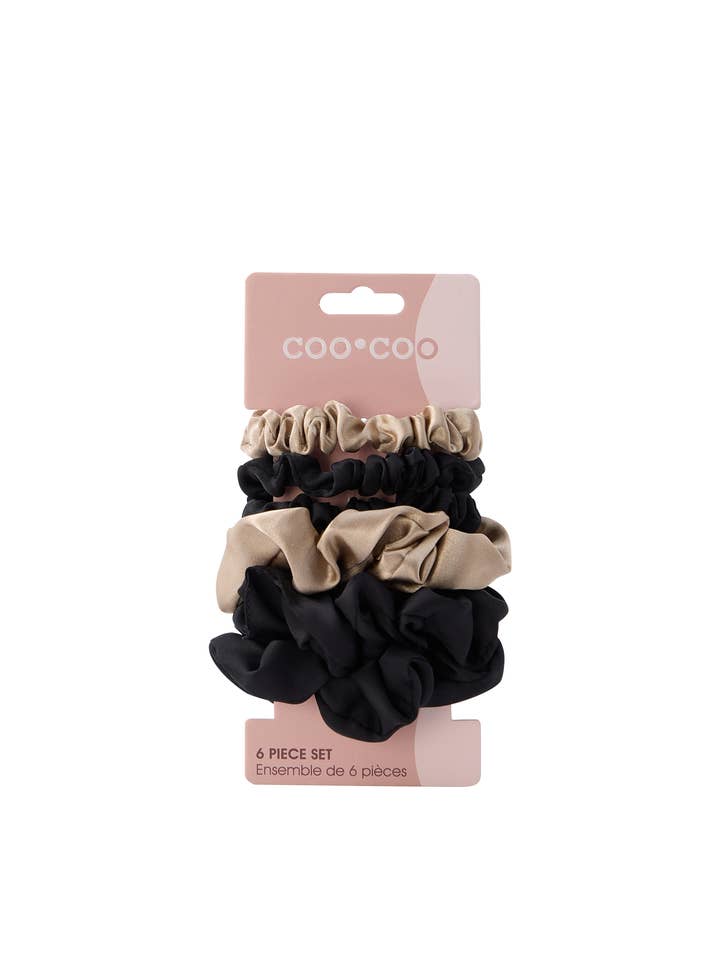 6 Elastici per Capelli in Raso per Dormire - Taupe per la vendita all'ingrosso da parte di CooCoo Beauty