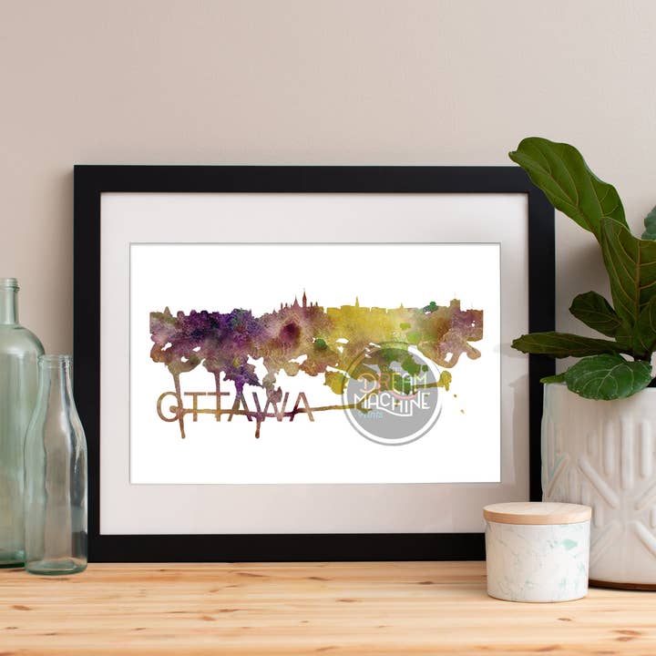 Ottawa Aquarell Skyline, Ottawa Skyline, Ottawa Art, Ottawa Poster, Ottawa-Druck, Ottawa-Kunst, Ottawa-Karte, Ottawa-Wandkunst, Ottawa-Wandkunst, Canada Art WCS115 für den Großhandel von DreamMachine Prints
