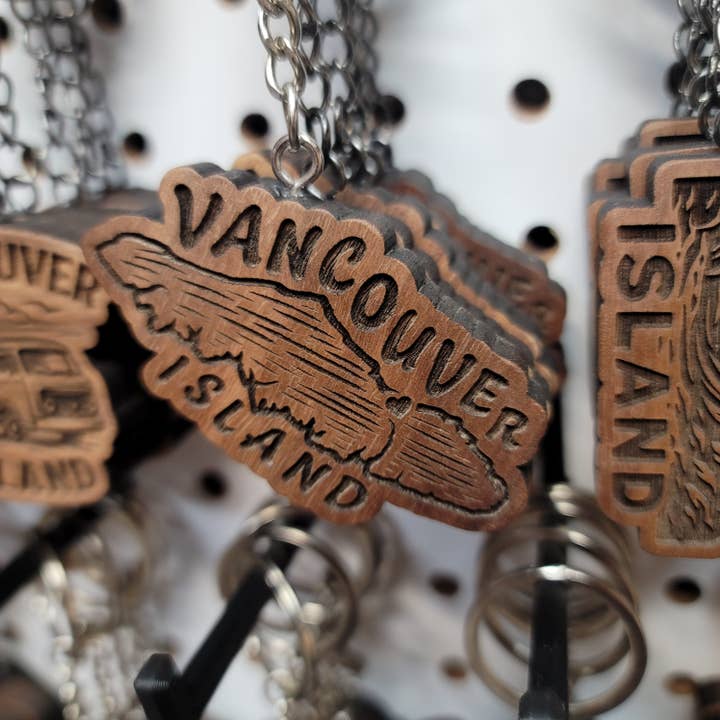 Vancouver Island Qualicum Heart Keychain for wholesale by Two Makers Crew